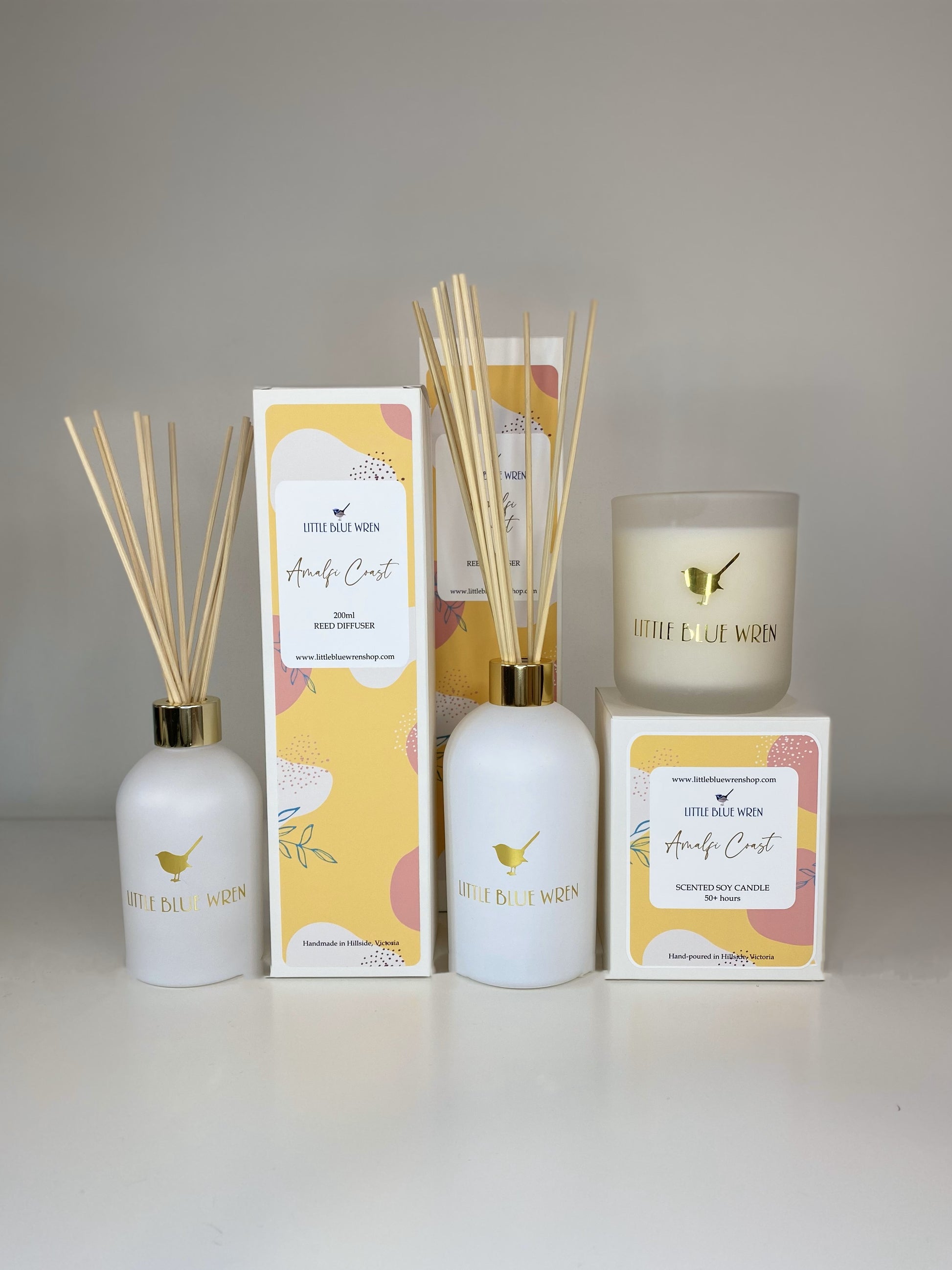 Amalfi Coast range including candles and reed diffusers